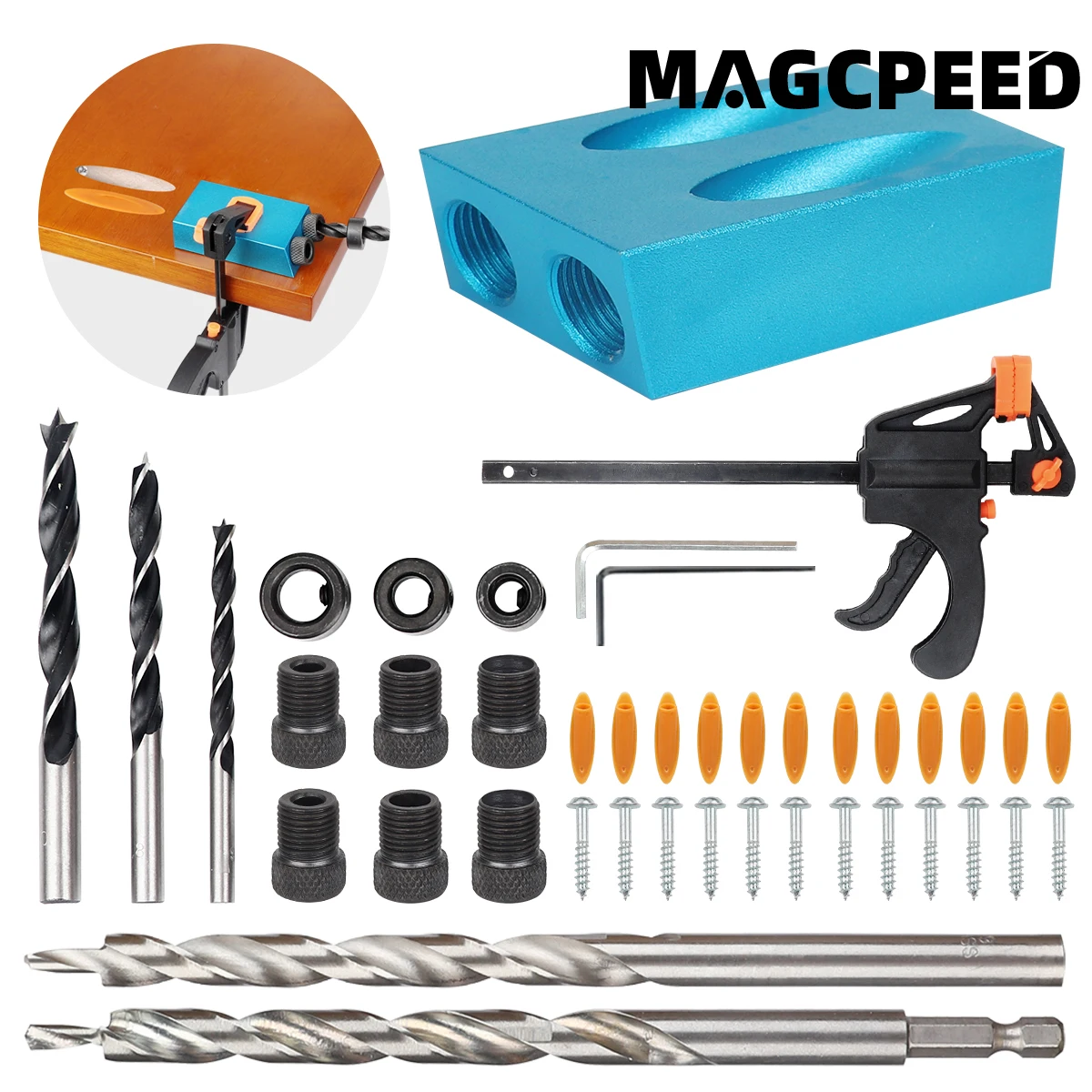 Pocket Hole Jig - 15 องศามุม Locator Diagonal Pocket Hole