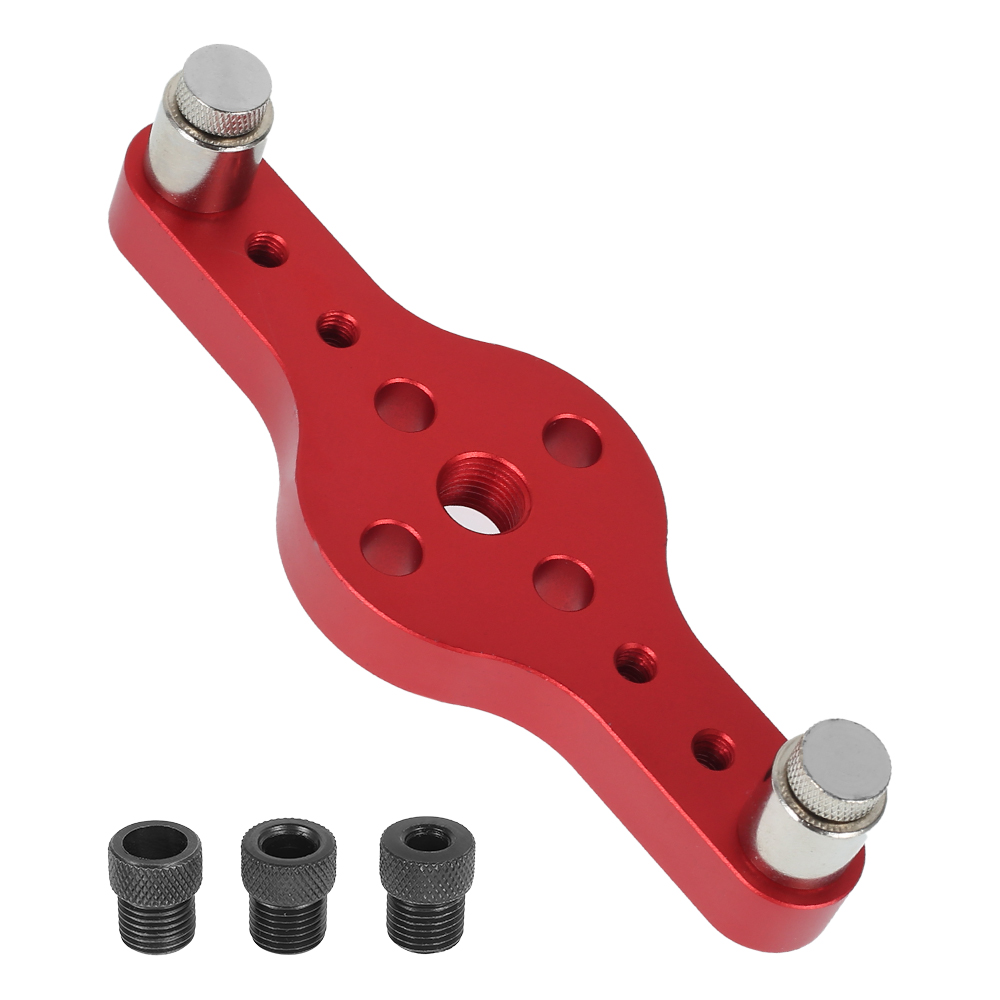 Pocket Hole Jig - จิ๊กเจาะรูแนวตั้งอลูมิเนียมอัลลอยด์สำหรับงานไม้ ขนาด 6/8/10 มม. ชุดอุปกรณ์เจาะรูพร้อมตัวกำหนดตำแหน่งและไกด์เจาะแบบศูนย์กลางอัตโนมัติ