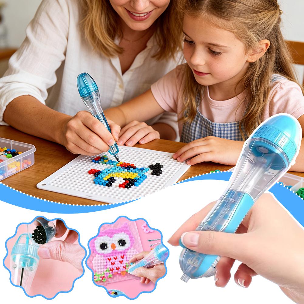 Tools Workshop For Kids - ปากกาลูกปัดเพิร์ลเลอร์ ชุดเครื่องมือ DIY สำหรับเด็ก ตัวกดอัตโนมัติ อุปกรณ์ร้อยลูกปัดแบบอัพเกรด