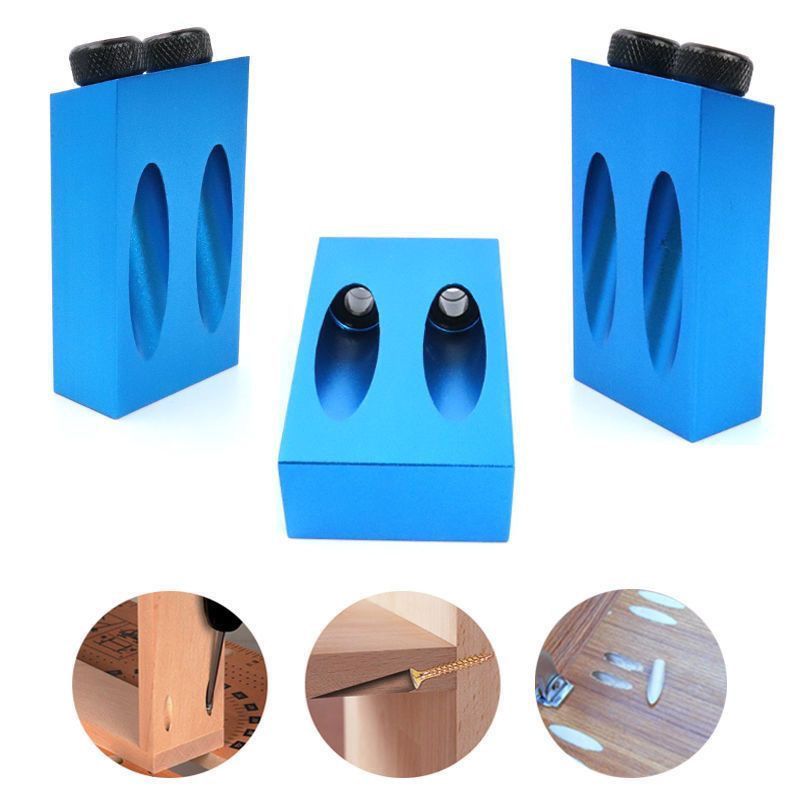 Pocket Hole Jig - 15 ° ชุดจิ๊กเจาะรูแบบพกพา 7/14 ชิ้น ชุดอุปกรณ์ช่วยเจาะรูสำหรับงานไม้