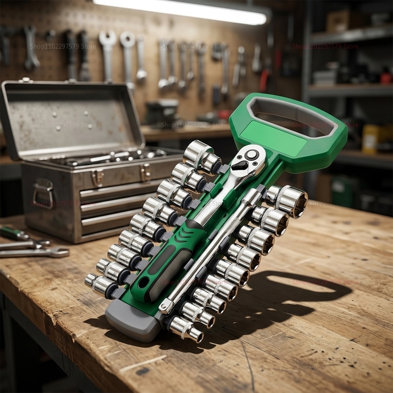 Car Workshop Tools Kit - ชุดประแจบล็อกพร้อมด้ามขันขนาด 1/4 3/8 นิ้ว สำหรับซ่อมรถยนต์ รถจักรยานยนต์