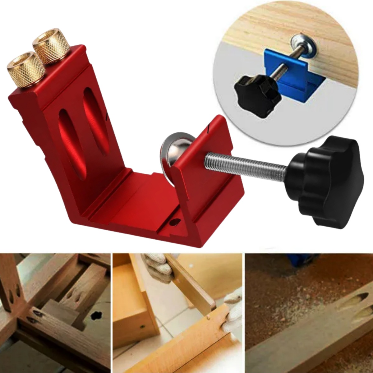 Pocket Hole Jig - 1 ชุด Pocket Hole Jig สําหรับงานไม้สําหรับเครื่องมือกําหนดตําแหน่งความแม่นยําในแนวทแยงสําหรับ