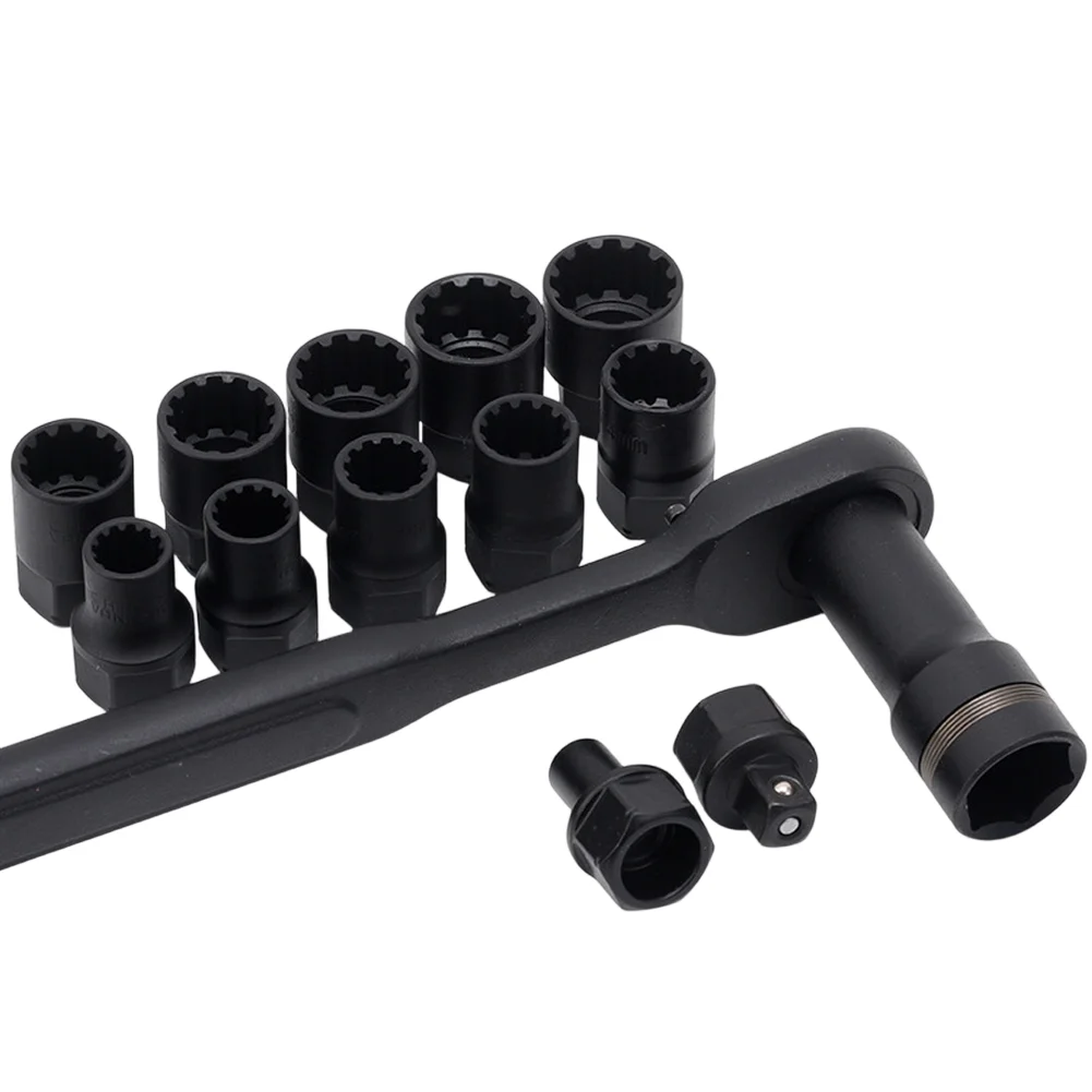 Car Workshop Tools Kit - ชุดเครื่องมือประแจบล็อกหกเหลี่ยมและประแจแหวน 15 ชิ้น แบบ 12 แฉก