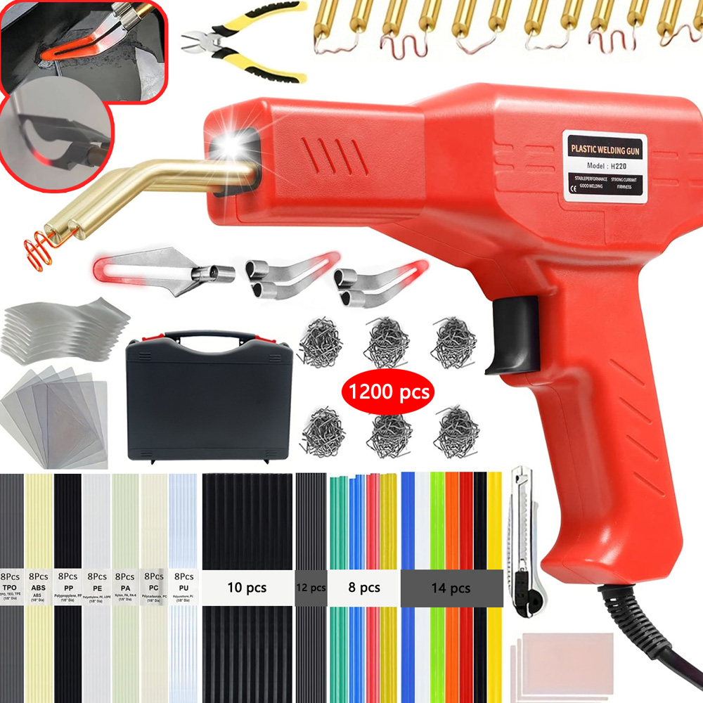 Tools For Welding Workshop - 220W อัพเกรดเครื่องเชื่อมพลาสติก 3 ใน 1, ซ่อมพลาสติกเครื่องเชื่อมชุดเครื่องเย็บกระดาษร้อนสําหรับกันชนรถชุดซ่อมสําหรับพลาสติกส่วนใหญ่