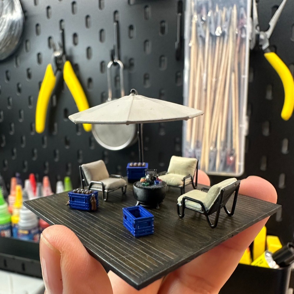 Tools Workshop For Kids - ไดโอรามา 1/64 ลานพักผ่อนจำลอง โมเดลโรงรถ เฟอร์นิเจอร์ในร่ม อู่ซ่อมรถ