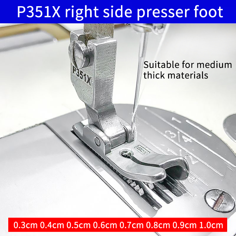 Workshop Tools Machine - จักรเย็บผ้าแบบแบนอุตสาหกรรมขวาปิดกั้นเท้ากดขอบ; ตีนผีจักรเย็บผ้าแบบแบนด้วยคอมพิวเตอร์สําหรับการเย็บด้านบน