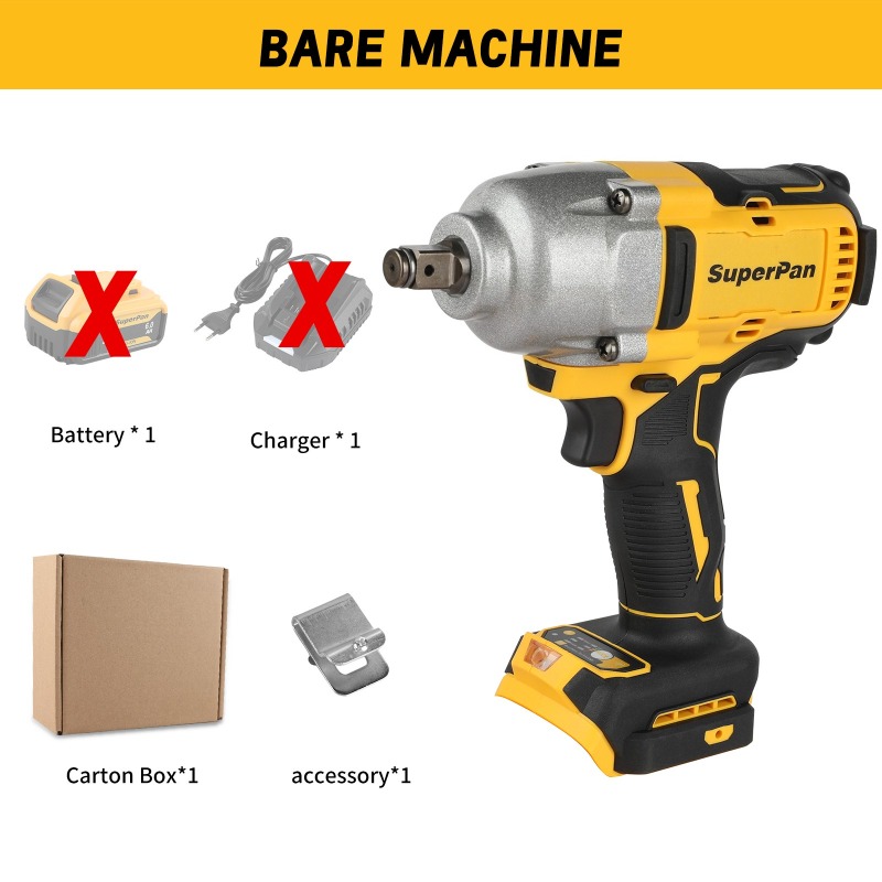 Tools Use In The Workshop - ประแจบล็อกไร้สายแรงบิดสูง รุ่นเปล่า (ไม่มีแบตเตอรี่และที่ชาร์จ) แรงบิดขัน 1396 นิวตันเมตร