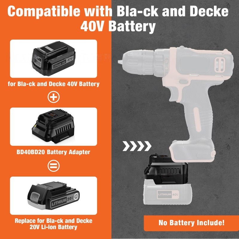 อะแดปเตอร์แบตเตอรี่เครื่องมือ  - Black+Decker Tool Cordless บทวิจารณ์และราคา