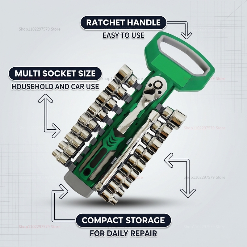 ชุดประแจบล็อกพร้อมด้ามขันขนาด  - Car Workshop Tools Kit บทวิจารณ์และราคา