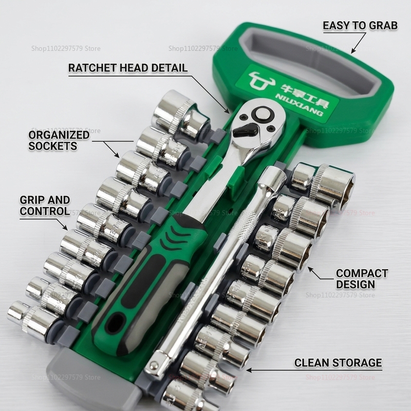 ชุดประแจบล็อกพร้อมด้ามขันขนาด  - Car Workshop Tools Kit บทวิจารณ์และราคา