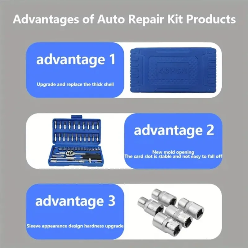 ชุดประแจบล็อกอเนกประสงค์ 46-in - Car Workshop Tools Kit บทวิจารณ์และราคา