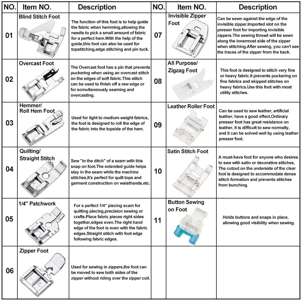 ชุดตีนผีจักรเย็บผ้า 11 ชิ้น -  - Workshop Tools Machine บทวิจารณ์และราคา